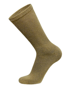 12 Pairs of Diabetic Neuropathy Cotton Crew Socks (Khaki, Size 10-13)-(Final Sale)