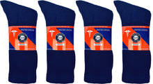 Load image into Gallery viewer, 12 Pairs of Diabetic Neuropathy Cotton Crew Socks (Navy)