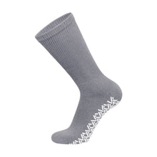 Load image into Gallery viewer, 12 Pairs of Non-Skid Diabetic Cotton Crew Socks with Non Binding Top (Grey, 9-11)-(Final Sale)