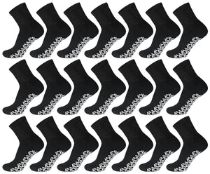 60 Pairs of Non-Skid Diabetic Cotton Quarter Socks with Non Binding Top (Black)