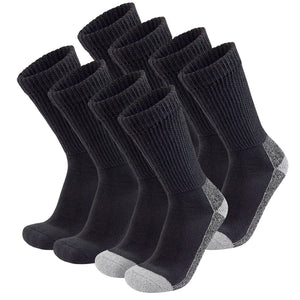 8 Pairs of Diabetic Slipper Socks, Extra Thick Warm Cotton Crew Triple Cushioned Socks (Size 10-13)