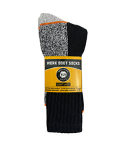 Load image into Gallery viewer, 12 Pairs of Heavy Duty Steel Toe Work Crew Cotton Socks, US Men's Shoe Size 9-12