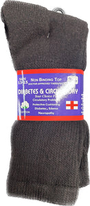 12 Pairs of Diabetic Neuropathy Cotton Crew Socks (Brown)-(Final Sale)