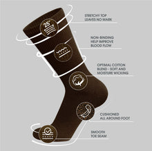 Load image into Gallery viewer, 12 Pairs of Diabetic Neuropathy Cotton Crew Socks (Brown)-(Final Sale)