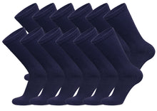 Load image into Gallery viewer, Big and Tall - 12 pairs of Diabetic Cotton Neuropathy Crew Socks (Socks Size 13-16)