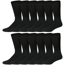 Load image into Gallery viewer, Big and Tall - 12 pairs of Diabetic Cotton Neuropathy Crew Socks (Socks Size 13-16)