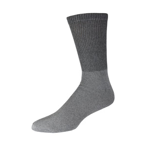 Grey Soft Cotton Diabetic Crew Sock With Non-Binding Top