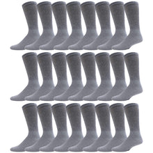 Load image into Gallery viewer, Grey Cotton Diabetic Neuropathy Crew Socks With Non-Binding Top 60 Pairs Bulk Pack