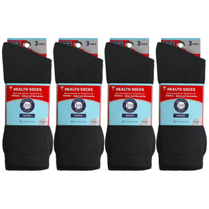Packs Of Black Cotton Crew Socks Recommended To People With Symptoms Of Diabetes Circulatory Problems Or Neuropathy