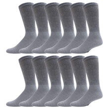 Load image into Gallery viewer, Big and Tall - 12 pairs of Diabetic Cotton Neuropathy Crew Socks (Socks Size 13-16)