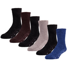 Load image into Gallery viewer, 12 and 6 Pairs of Soft Non Skid Socks, Fuzzy Hospital Socks, Size 10-13