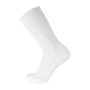 White Premium Cotton Diabetic Loose Top Crew Sock