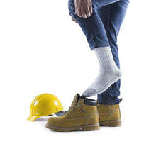 Load image into Gallery viewer, 12 Pairs of Heavy Duty Steel Toe Work Crew Cotton Socks, US Men's Shoe Size 9-12