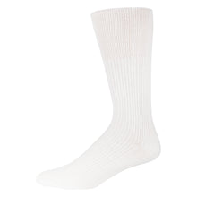 Load image into Gallery viewer, 12 Pairs of Crew Diabetic Dress Socks with Non-Binding Top, White, Sock Size 10-13