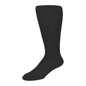 6 pairs of Extra Wide Diabetic Socks, Mid/Over-the-Calf Medical Swollen Feet Socks (Black, 10-16)