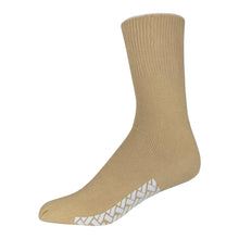 Load image into Gallery viewer, Brown Women&#39;s Non Slip Cotton Hospital Sock With White Rubber Grips On The Bottom