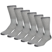 Load image into Gallery viewer, 12 and 6 Pairs of Merino Wool Thermal Socks, Warm Hiking Boot Socks, Grey, Size 10-13