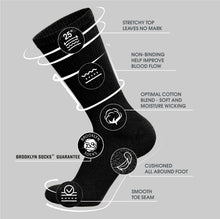 Load image into Gallery viewer, 12 Pairs of Diabetic Neuropathy Cotton Crew Socks (Black)