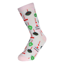 Load image into Gallery viewer, 12 Pairs of Women&#39;s Christmas Fun Printed Colorful Crew Holiday Socks (Sock Size 9-11)