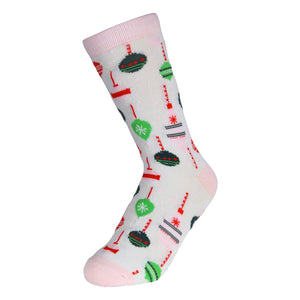 12 Pairs of Women's Christmas Fun Printed Colorful Crew Holiday Socks (Sock Size 9-11)