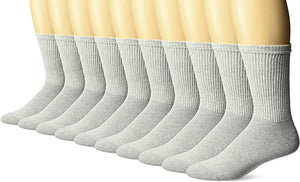 Gildan Men's Crew Socks GB752-10MG , 10 Pairs Pack, Grey, Shoe Size: 6-12