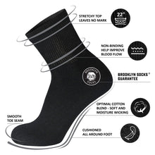 Load image into Gallery viewer, 12 Pairs of Diabetic Cotton Athletic Sport Quarter Socks (Black)