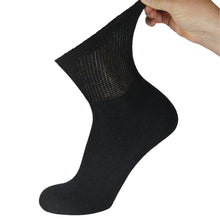 Load image into Gallery viewer, 12 Pairs of Diabetic Cotton Athletic Sport Quarter Socks (Black)