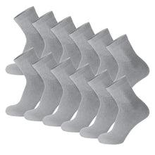 Load image into Gallery viewer, 12 Pairs of Diabetic Cotton Athletic Sport Quarter Socks (Grey)