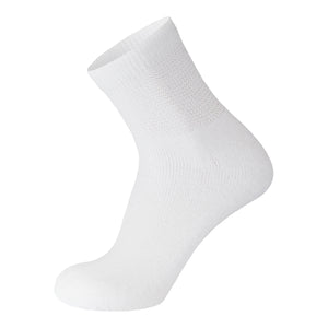 12 Pairs of Diabetic Cotton Athletic Sport Quarter Socks (White)