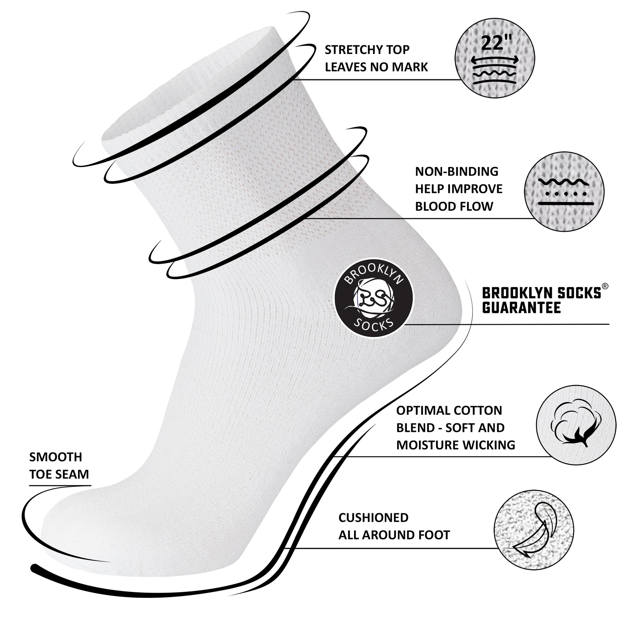 3-12 Pair Diabetic Ankle Quarter Crew Socks Health Cotton 3-12 Pair Diabetic Ankle Quarter Crew Socks Health Cotton