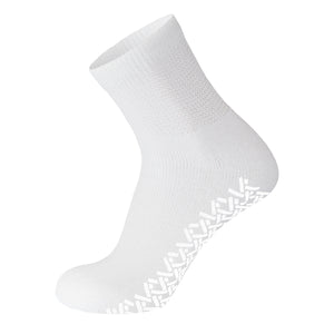 12 Pairs of Non-Skid Diabetic Cotton Quarter Socks with Non Binding Top (White)