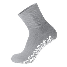 Load image into Gallery viewer, 60 Pairs of Non-Skid Diabetic Cotton Quarter Socks with Non Binding Top (Grey)