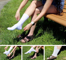 Load image into Gallery viewer, 8 Pairs of Thin Combed Cotton Diabetic Socks, Loose, Wide, Non-Binding Low-Crew Socks