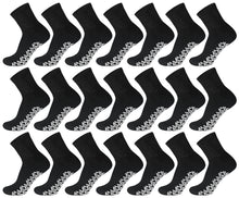 Load image into Gallery viewer, 60 Pairs of Non-Skid Diabetic Cotton Quarter Socks with Non Binding Top (Black)
