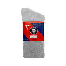 Load image into Gallery viewer, 6 Pairs of Non-Skid Over-The-Calf Diabetic Cotton Socks with Non Binding Top (Gray)