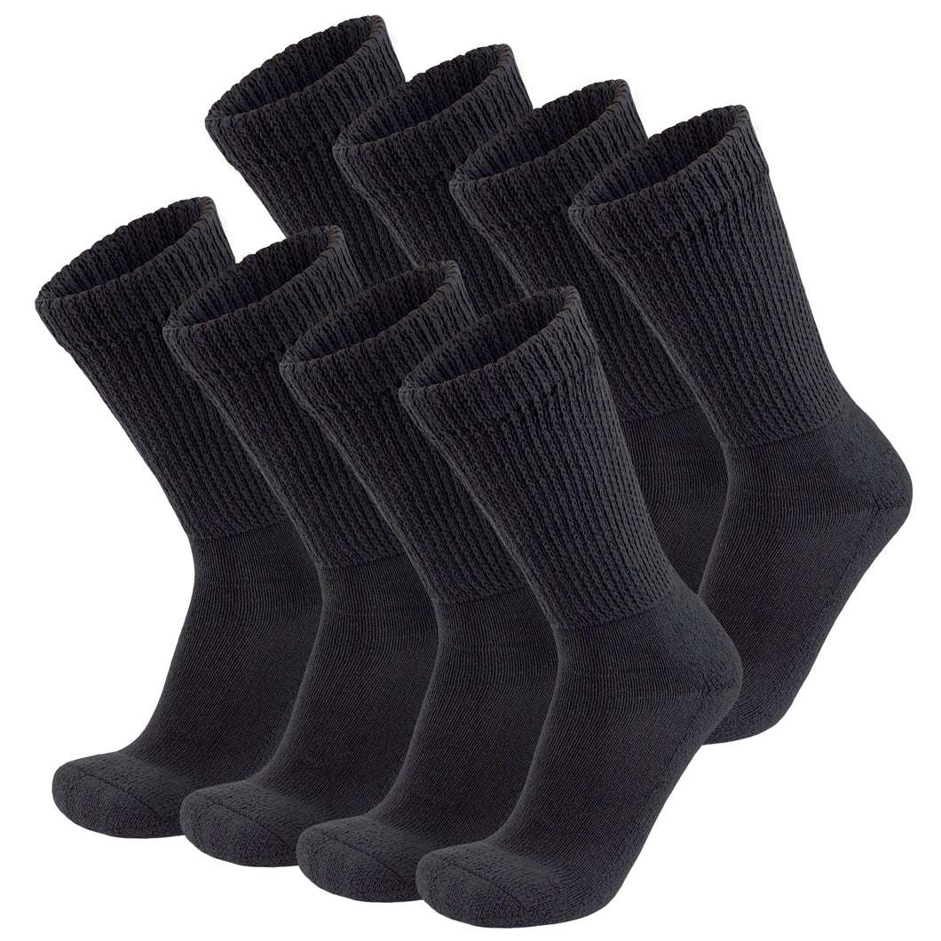 8 Pairs of Diabetic Slipper Socks, Extra Thick Cotton Crew Triple Cushioned Socks (Size 10-13)
