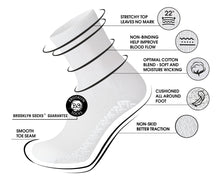 Load image into Gallery viewer, 180 Pairs of Non-Skid Diabetic Cotton Quarter Socks with Non Binding Top (White)