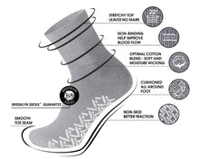 Load image into Gallery viewer, 180 Pairs of Non-Skid Diabetic Cotton Quarter Socks with Non Binding Top (Grey)