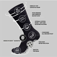 Load image into Gallery viewer, 12 Pairs of Non-Skid Diabetic Cotton Crew Socks with Non Binding Top (Black, 9-11)-(Final Sale)