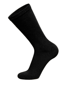 12 Pairs of Diabetic Cotton Crew Socks (Black, Fits Shoe size 11-13)
