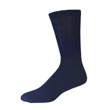 Load image into Gallery viewer, Navy Cotton Diabetic Neuropathy Crew Sock With Non-Binding Top
