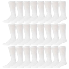 Load image into Gallery viewer, White Cotton Diabetic Neuropathy Crew Socks With Non-Binding Top 60 Pairs Bulk