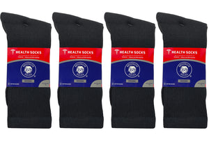 60 Pairs of Diabetic Neuropathy Cotton Crew Socks (Black)