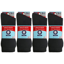 Load image into Gallery viewer, Packs Of Black Cotton Crew Socks Recommended To People With Symptoms Of Diabetes Circulatory Problems Or Neuropathy