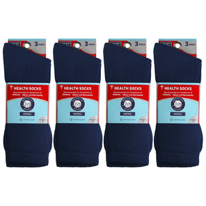 Packs Of Navy Cotton Crew Socks Recommended To People With Symptoms Of Diabetes Circulatory Problems Or Neuropathy