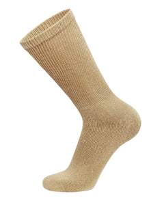 12 Pairs of Diabetic Neuropathy Cotton Crew Socks (Khaki)