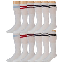 Load image into Gallery viewer, 12 Pairs of Extra Long Over-The-Calf Cotton Tube Athletic Socks, Size 11-16