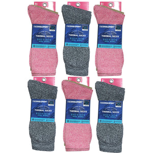 Packs Of Light Assorted Merino Wool Blend Crew Thermal Socks
