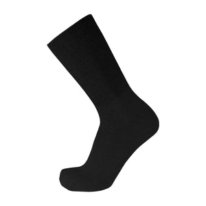 Black Premium Cotton Diabetic Crew Sock With Loose Top