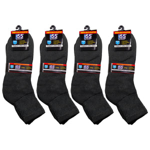 Packs Of Black Loose Top Athletic Socks Recommended For Symptoms Of Diabetes Edema And Neuropathy Cotton Blend